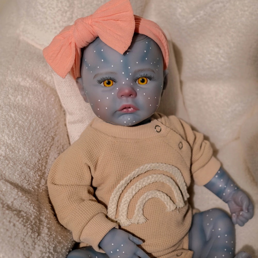 Reborn Baby DollsN19inch Meadow Reborn Baby Doll Newborn Baby Size Real Picture Handmade 3D Skin Painted Hair Visible Veins