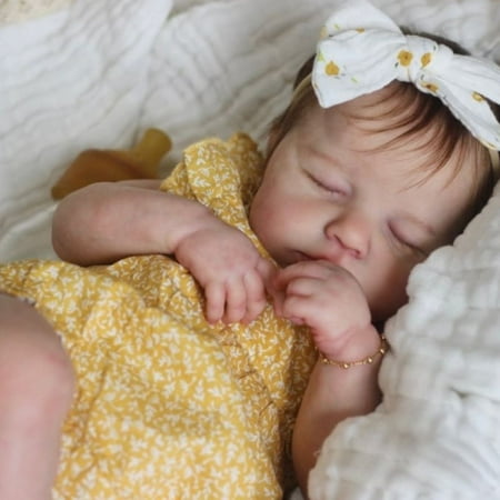 Reborn Baby Girl Doll - 48cm Reborn Dolls Realistic Newborn Baby Dolls Poseable Full Vinyl Body Girl Like a Lifelike Baby with Feeding Kit Gift
