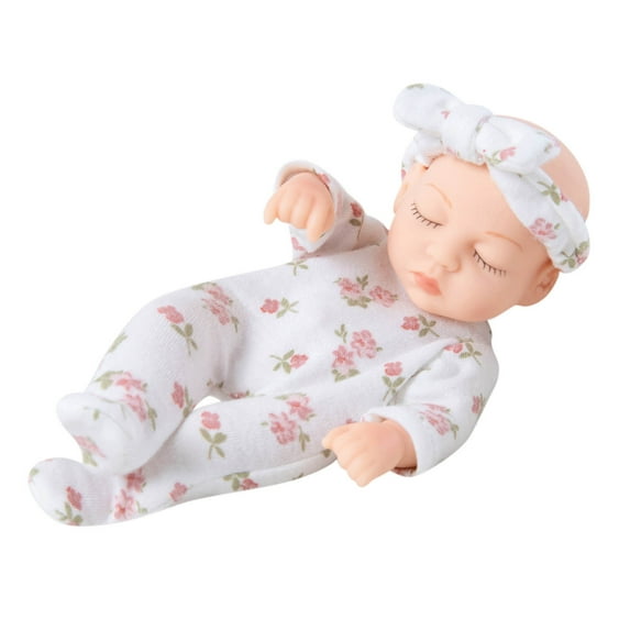 Reborn Doll, Baby Doll, 18cm Simulation Reborn Baby Doll with Soft Rubber Pacifier and Baby Bib, Realistic Skin Texture, Adjustable Limbs, Photography Prop, Child Growth Companion Gift