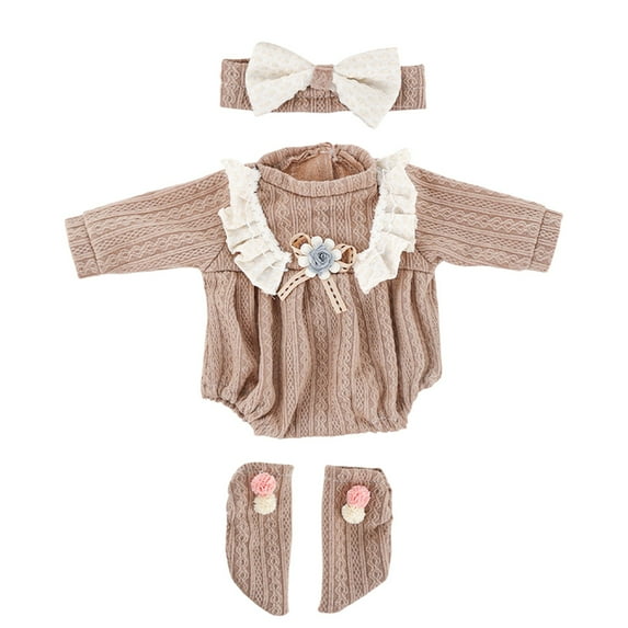 Reborn Doll Clothes, Simulation Doll Outfit, Christmas Dress Set for 18 Inch Dolls, Elastic Material, Easy to Wear and Remove, Suitable for Holiday Gatherings and Special Dress Up Occasions