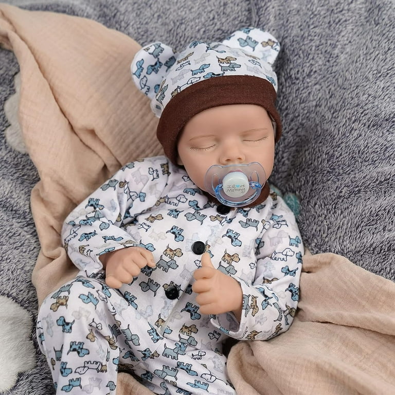 Reborn Dolls, 17 inch Handmade Realistic Reborn Babies Soft Vinyl Body,  Reborn Baby Doll Looks Like a Real Baby (Closed Eyes dolls)