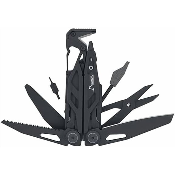 Reborn Multi-Tool with 15+ Functions, Survival/Camping Tool with Pliers, Wire Cutters, Saw, File, Scissors, Whistle, Ferro Rod, Rope Cutter, Bit Driver, Hammer, Sheath, Multitool for Gift