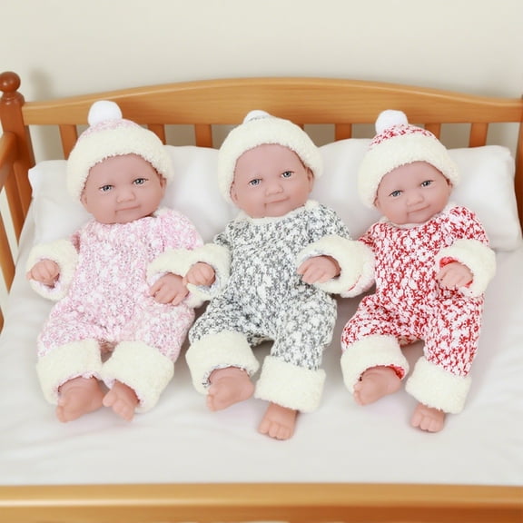 Reborn Vinyl Doll | Movable Arms & Legs | Realistic Lifelike Simulation Figure | Soft Washable Cloth + PVC | Dress Up Fashion Collectible | 11.81 in Multicolor