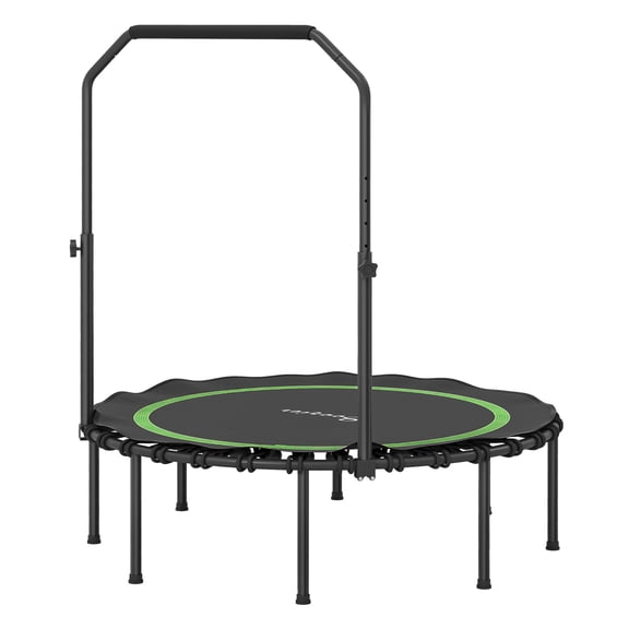 Rebounder Trampoline for Adults 45" Foldable Mini Trampoline with Handle Bar - Green Indoor Outdoor Fitness Trampoline
