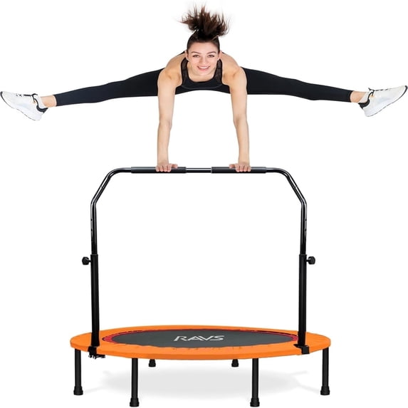 Rebounder Trampoline for Adults 450/550 LBS Foldable Mini Trampoline 40" Fitness Rebounders Adjustable Foam Handle