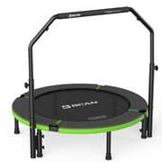 BCAN 40 Foldable Trampoline, Fitness Rebounder with Adjustable Foam Handle, Exercise Trampoline for Adults/kids Indoor/Garden Workout Max Load 330lbs