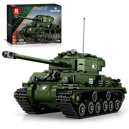 Reobrix M4A3E8 Sherman Tank Building Set, 836 Pcs WW2 American Military Tank Model Toy, Gift for Adults, Teens 14+