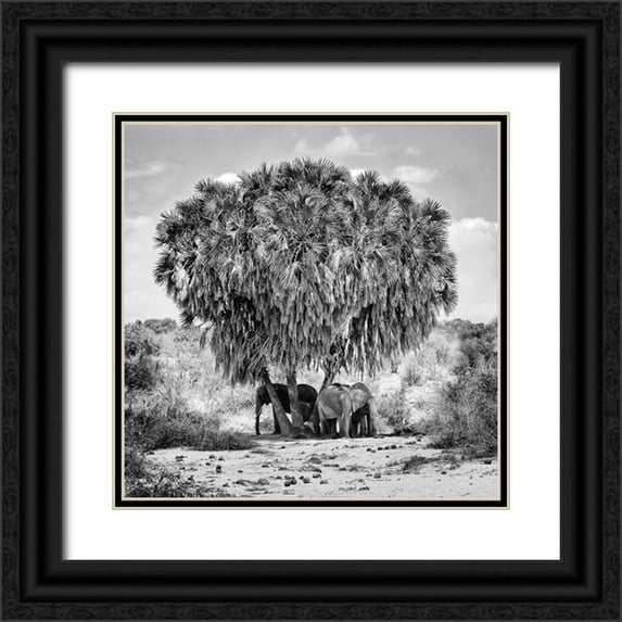 Rebro, Marcel 26x26 Black Ornate Wood Framed with Double Matting Museum Art Print Titled - Noon Meeting