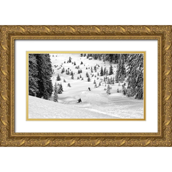 Rebro, Marcel 32x20 Gold Ornate Wood Framed with Double Matting Museum Art Print Titled - Freeriders