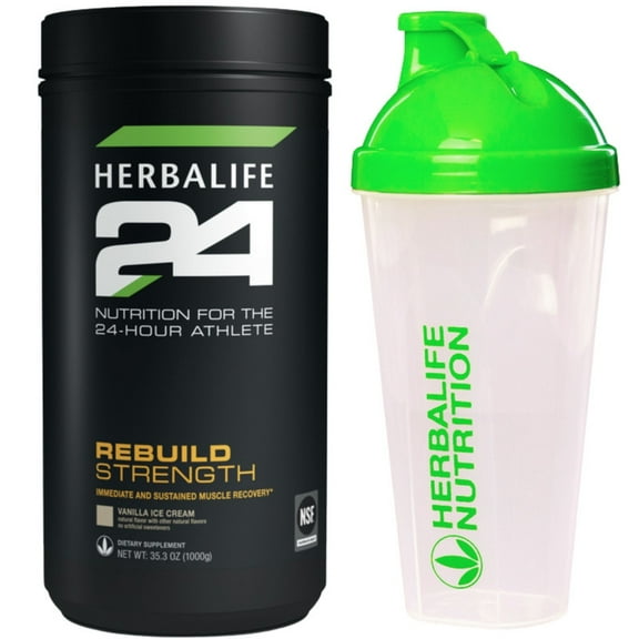 Rebuild Strength Herba life 24: Vanilla Icecream Flavor (Canister) 35.03 oz with Shaker Bottle