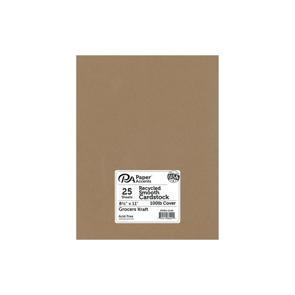 Rec 8.5x11 Grocers Kraft 100lb
