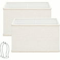 thumbnail image 1 of Rec Lamp Shades Set of 2 16L x 8W x 10H Large Beige Lampshades for Table Lamps Floor Lamps Natural Linen Lamp Shade Replacement Spider Harp Holders Included Easy Assembly Required, 1 of 9