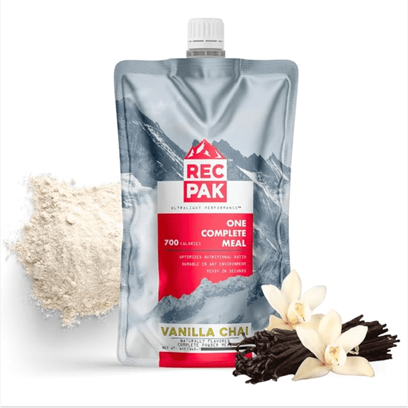 RecPak Performance Ultralight Instant Meals For Your Next Adventure | 700 Cal 42g Protein I Vanilla Chai (12-Pack)