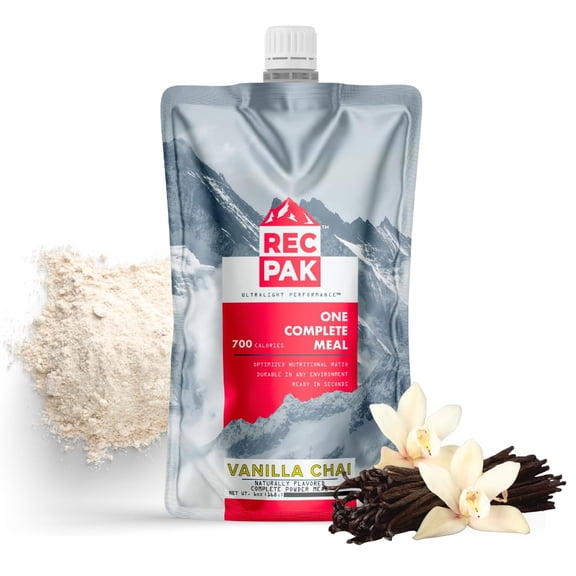 RecPak Performance Ultralight Instant Meals For Your Next Adventure | 700 Cal 42g Protein I Vanilla Chai (3-Pack)
