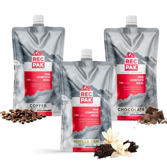 RecPak Performance Ultralight Instant Meals For Your Next Adventure | 700 Cal 42g Protein I Variety Flavor (3-Pack)