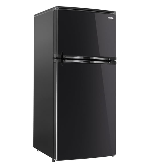 RecPro 4.4 Cu Ft 12V RV Refrigerator with Freezer | Frost-Free, Black Finish | Adjustable Shelves, Reversible Door, Built-In Lock | Off-Grid Camper Fridge | 19.5W x 23.5D x 43.5H