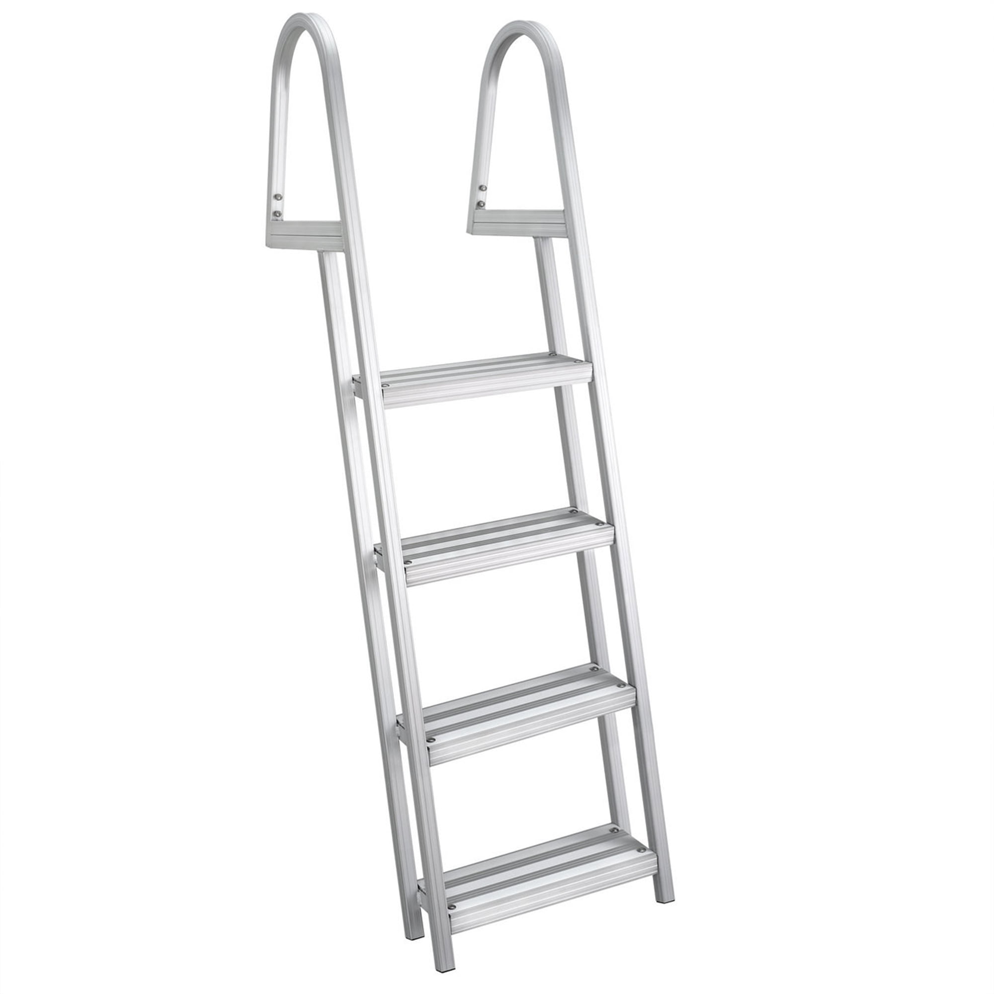 Heavy Duty Silver Aluminum 4-Step Boat Boarding Ladder