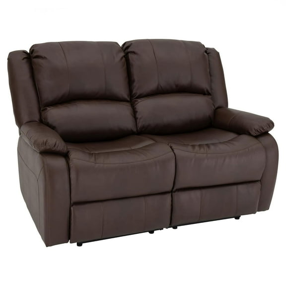 RecPro Charles 58" Recliner Sofa RV Faux Leather Lounge Furniture, Mahogany