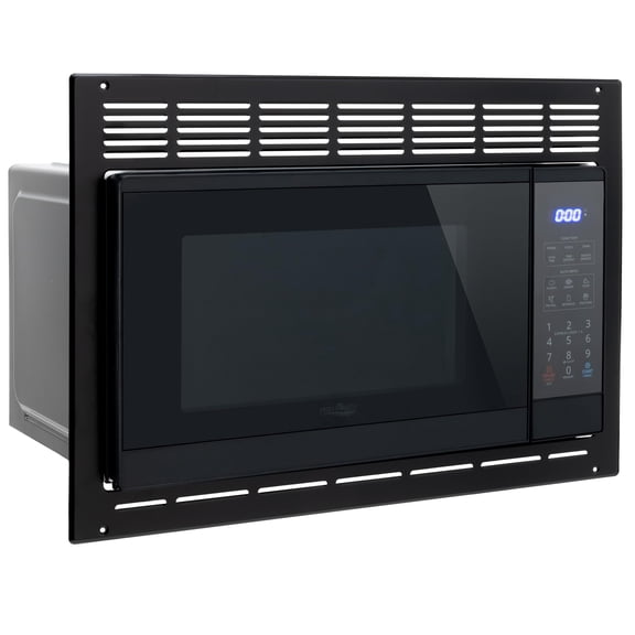 RecPro High Pointe Built-in Black Microwave | 0.9 Cu. Ft. | 6 Cook Modes | Child Lock | Touch Pad Controls | Mute Mode