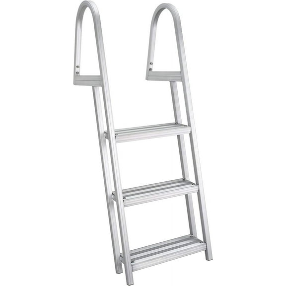 RecPro Marine Aluminum Removable Boarding Ladder | 76" Height | Heavy Duty | 300 lb Capacity (3 Step)