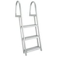 thumbnail image 1 of RecPro 3 Step Angled Aluminum Pontoon Dock and Boat Boarding Ladder, Silver, 1 of 12