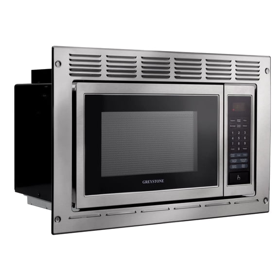 RecPro Over the Range RV Microwave | .9 cubic ft Stainless Steel Microwave with Trim Kit | 900 Watt | Direct Replacement for Greystone