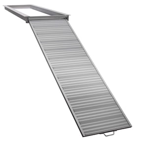 RecPro Pontoon Boat Aluminum Loading Ramp for Shore and Dock Boarding | 600lb Capacity | Non-Slip Surface