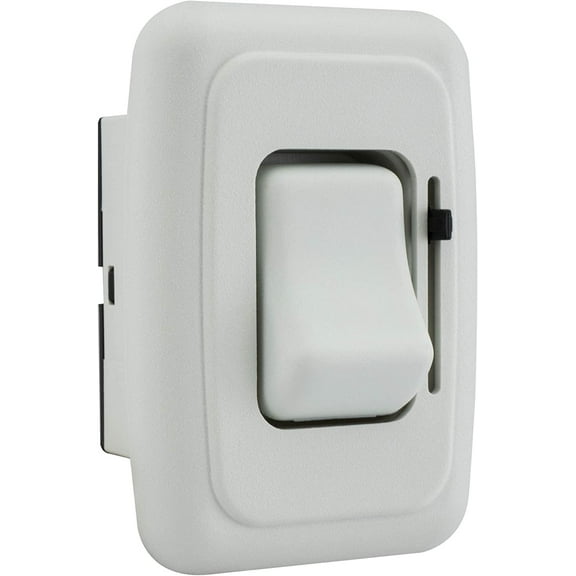 RecPro RV 12V DC Toggle Style Light Switch with High-Side Dimmer (White)