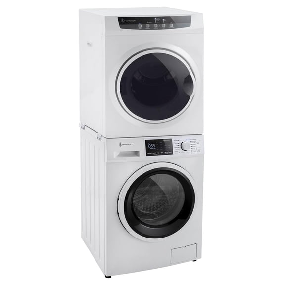 RecPro RV 2.5 Cu Ft White Washing Machine and Dryer Combo Options | Stacking Mounting Kit | Front Load Washer and Dryer (Washing Machine and Dryer Combo)