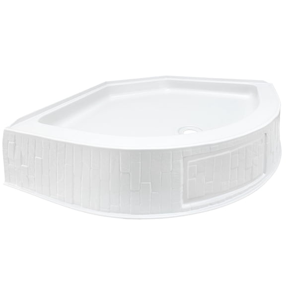 RV Shower Pan 34 " x 34 " x 9 " Corner Drain in White