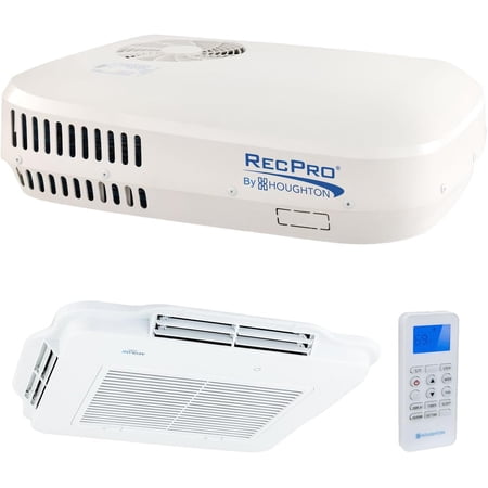 RecPro RV 48V Air Conditioner Non-Ducted Low Profile | With Heat Pump for Heating or Cooling | RV AC Unit (White, 9.5K BTU)