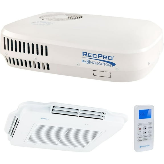 RecPro RV 48V Air Conditioner Non-Ducted Low Profile | With Heat Pump for Heating or Cooling | RV AC Unit (White, 9.5K BTU)