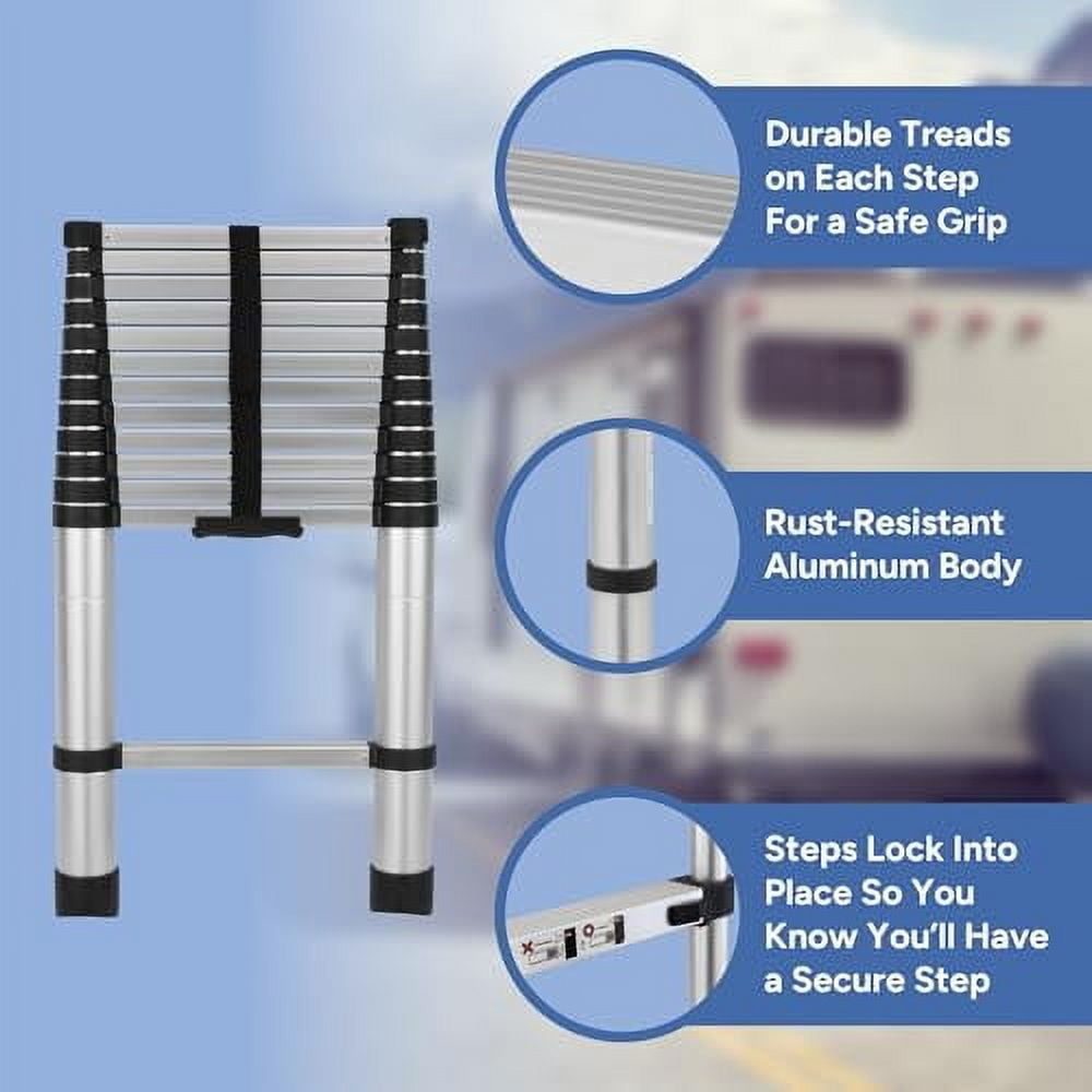 Retractable Rv Ladder RecPro RV Aluminum Telescoping Ladder | Collapsible Extension Ladder ...