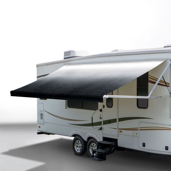 RecPro RV Awning Fabric Replacement | Universal Fit | 20' - Actual Width 19' 1", Charcoal Fade| Heat Sealed Vinyl