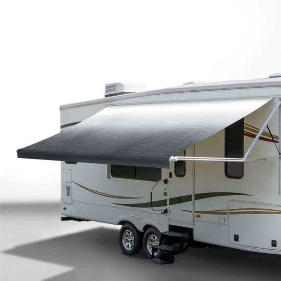 RecPro RV Awning Fabric Replacement | Universal Fit | 20' - Actual Width 19' 1", Gray | Heat Sealed Vinyl