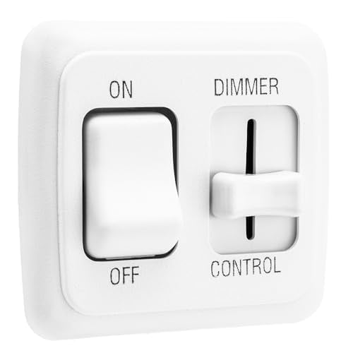RecPro RV Dimmer Switch | 12V DC | High Side Dimmer Light Switch | Compatible with LED Lights | Made in America (White)