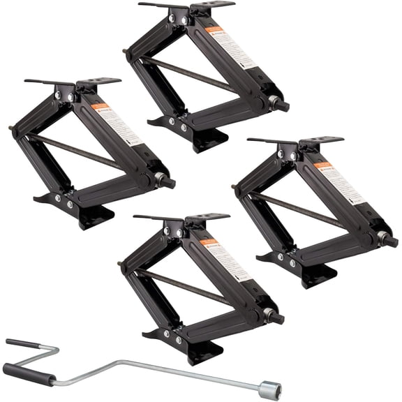 RecPro RV Heavy Duty Stabilizer Jacks | 5,000 lb Capacity | 30" Extended, 4" Retracted | Rust-Resistant | Crank Handle | Bow-Tie Base | Durable, Easy Operation (4 Pack)