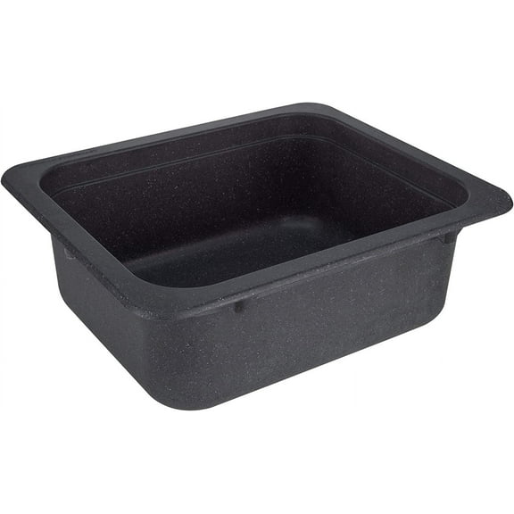 RecPro RV Kitchen or Bathroom Bar Sink | 15" X 13" | White or Black Granite | Single Plumbing Hole | Made in USA (Black Granite)