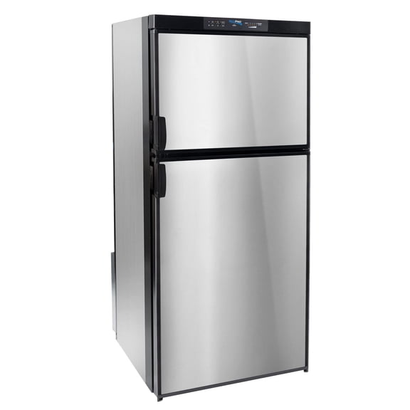 RecPro RV Refrigerator 6.3 Cubic Feet Gas and Electric | 110V / 12V / Propane Gas | Stainless Finish
