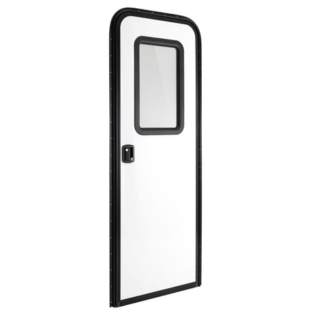 RecPro RV Rounded Entry Door with Screen & Lock | Tempered Glass | Rubber Seals (30" x 72")