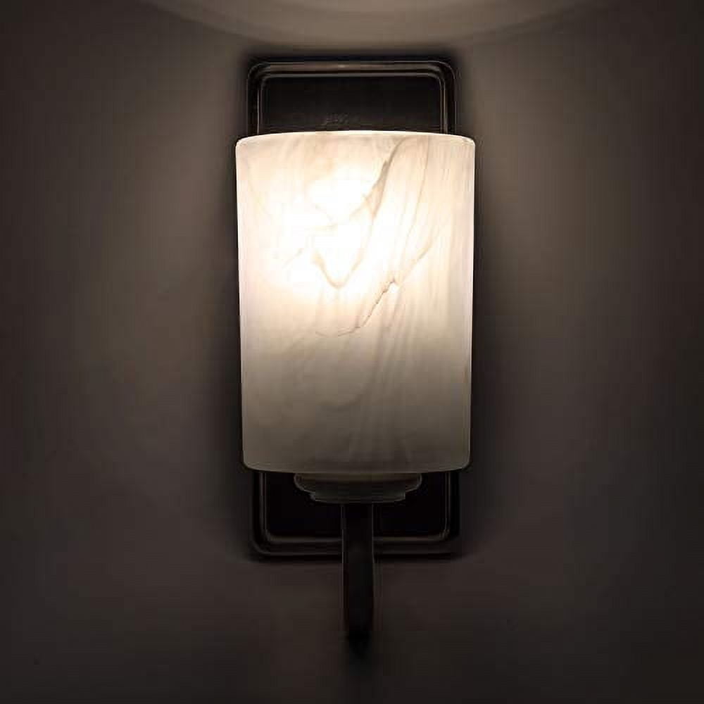 RecPro RV Side Wall Sconce Light | Satin Nickel | Frosted Glass | 110V
