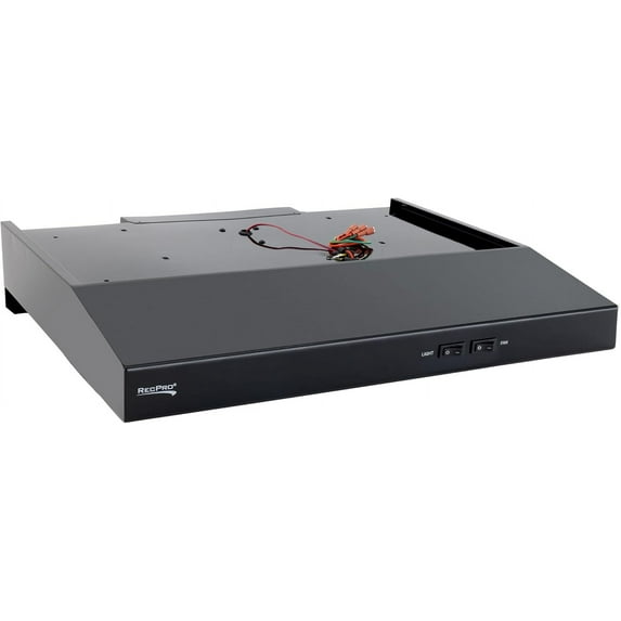 RecPro RV Stove Range Hood Vent with Light | 22" | Exhaust Fan | 12V (Black)