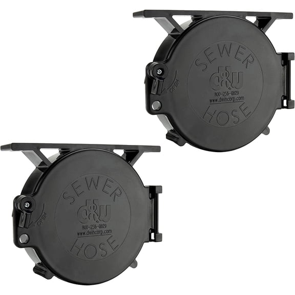 RecPro RV Super Tube Replacement Hatch Door & Bracket 6 x 6 x 2 | Durable Plastic End Caps for RV Sewer Hose Carrier Tubes | Latching Closure for Secure & Easy Access | 2 Pack