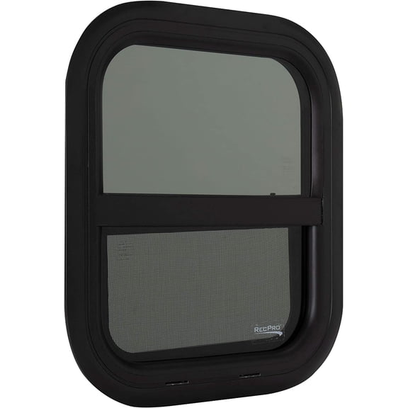 RecPro RV Window Teardrop Style Vertical Slide | 14" W x 16" H | Replacement (1 Window, No Trim Kit) | Made in USA