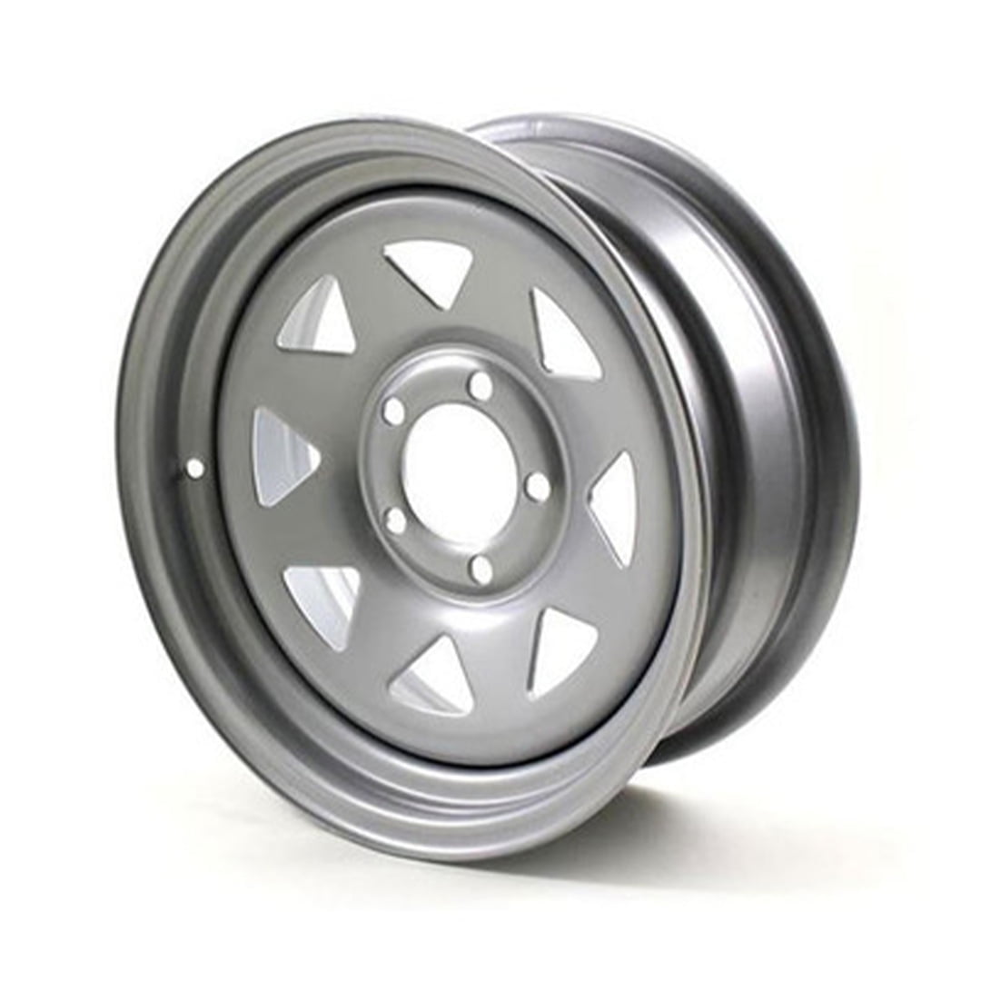 Recstuff 15X6 Silver Spoke Trailer Wheel, 5 on 4.5 Bolt Pattern, Steel ...