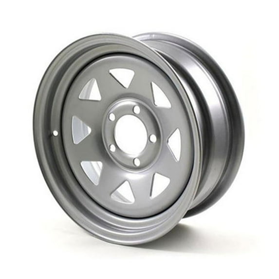 Recstuff 15x6 Steel Spoke Trailer Wheel Rim with Powdercoat Finish, 5-Bolt on 4.5"