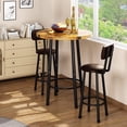 thumbnail image 1 of Recaceik 3-Piece Modern Steel Corrosion-Resistant Pub Dining Table with Chair Set, 1 of 5