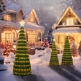 thumbnail image 1 of Recaceik 3 Piece Pre-Lit Collapsible Christmas Tree, 4Ft 5Ft 6Ft Pop up Xmas Tree with LED Lights, 8 Light Modes, Artificial Lighted Pull up Christmas Tree, 1 of 5