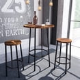 thumbnail image 1 of Cvortll 3 Piece Pub Dining Set, Modern Round bar Table and Stools for 2 Kitchen Counter Height Wood Top Bistro Easy Assemble for Breakfast Nook Living Room Small Space Restaurant, Rustic Brown, 1 of 7