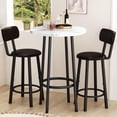 thumbnail image 1 of Cvortll 3 Piece Pub Table Sets, 23.6" Round Faux Marble Bar Tables with 2 Barstool, Wood Pub Bar Table Set for Small Spaces, Kitchen, Breakfast, 1 of 8
